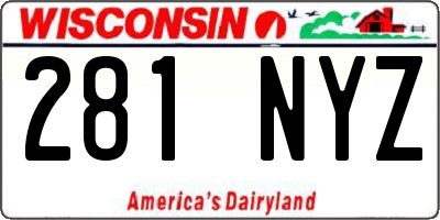 WI license plate 281NYZ