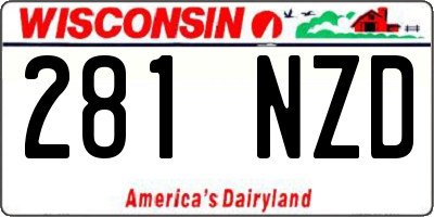 WI license plate 281NZD