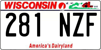 WI license plate 281NZF