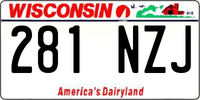 WI license plate 281NZJ