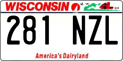 WI license plate 281NZL