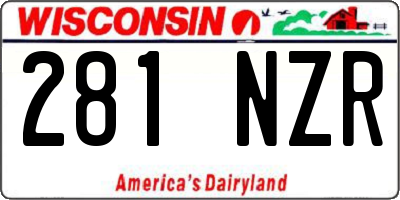 WI license plate 281NZR
