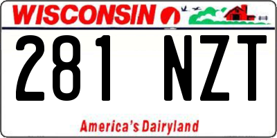 WI license plate 281NZT