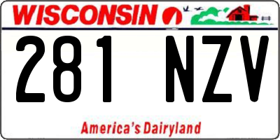 WI license plate 281NZV