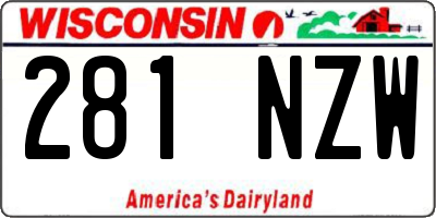 WI license plate 281NZW