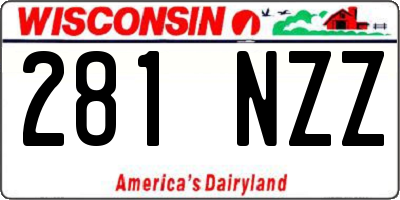 WI license plate 281NZZ