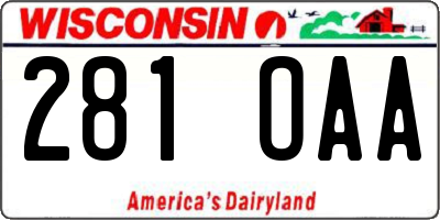 WI license plate 281OAA