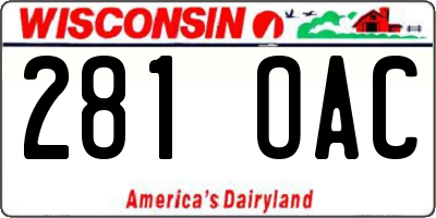 WI license plate 281OAC