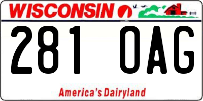 WI license plate 281OAG