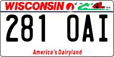 WI license plate 281OAI