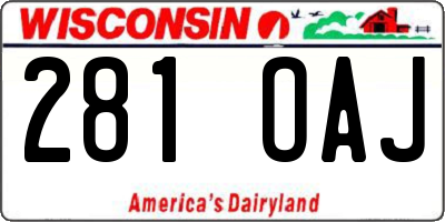WI license plate 281OAJ