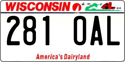 WI license plate 281OAL