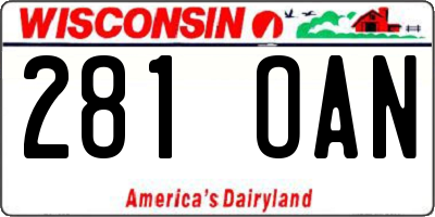 WI license plate 281OAN