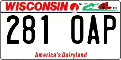 WI license plate 281OAP