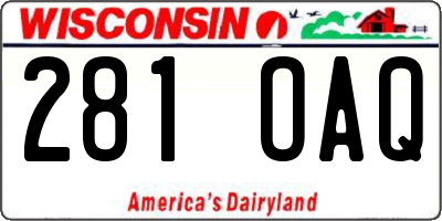 WI license plate 281OAQ