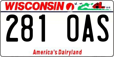 WI license plate 281OAS