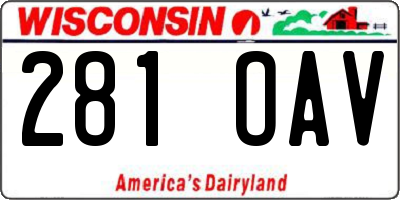 WI license plate 281OAV