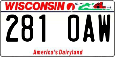 WI license plate 281OAW
