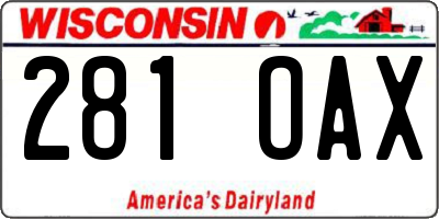 WI license plate 281OAX