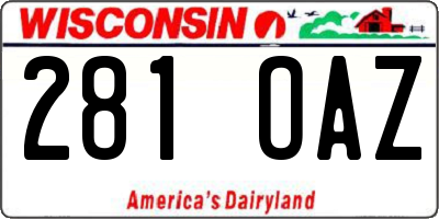 WI license plate 281OAZ