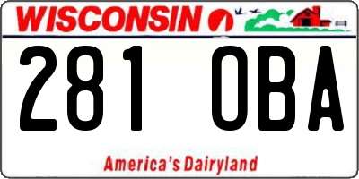 WI license plate 281OBA