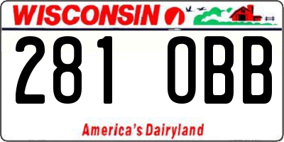 WI license plate 281OBB