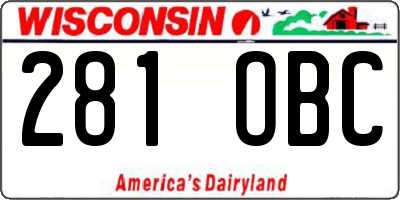WI license plate 281OBC
