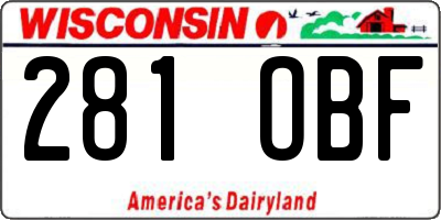 WI license plate 281OBF