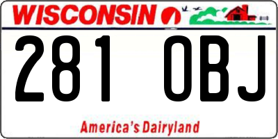 WI license plate 281OBJ