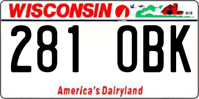 WI license plate 281OBK