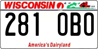 WI license plate 281OBO