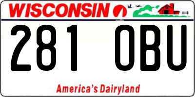 WI license plate 281OBU
