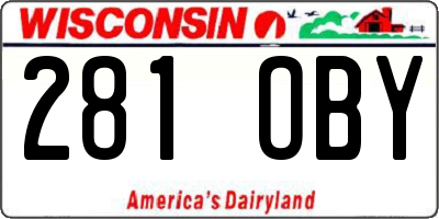 WI license plate 281OBY