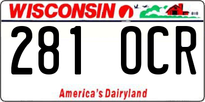 WI license plate 281OCR