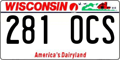 WI license plate 281OCS