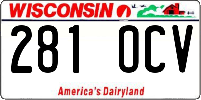 WI license plate 281OCV
