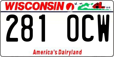 WI license plate 281OCW