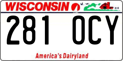 WI license plate 281OCY