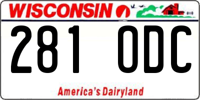 WI license plate 281ODC
