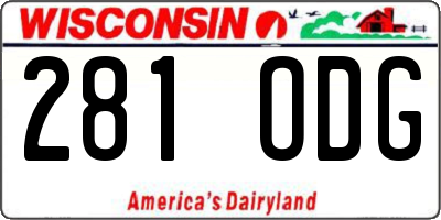 WI license plate 281ODG