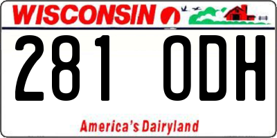 WI license plate 281ODH