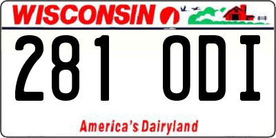 WI license plate 281ODI