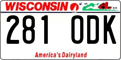 WI license plate 281ODK