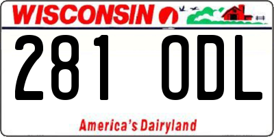 WI license plate 281ODL