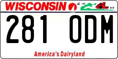 WI license plate 281ODM