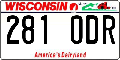 WI license plate 281ODR