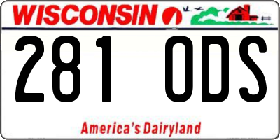 WI license plate 281ODS