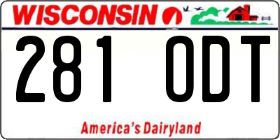 WI license plate 281ODT