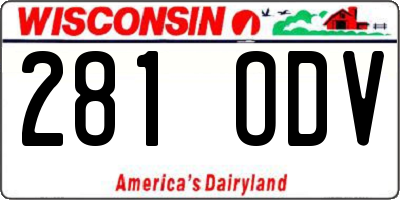 WI license plate 281ODV