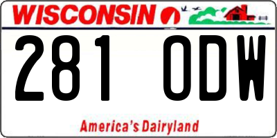 WI license plate 281ODW